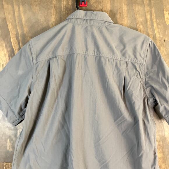 L.L. Bean Mens Shirt Brown Short Sleeve Button Up Chest Pockets 100% Nylon M - Picture 10 of 11